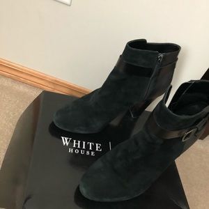 Black Suede & Leather Ankle Boots